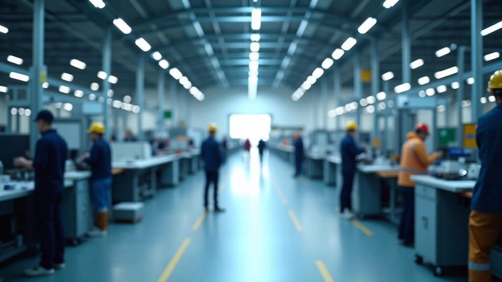 Fabrik und Produktionsanlage mit verschiedenen Produktionsstufen, moderne Industrieumgebung mit Maschinen
