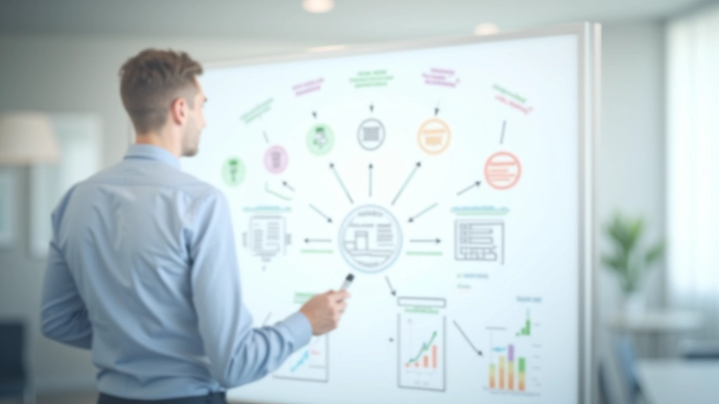 Ablauf-Diagramm oder Workflow-Visualisierung eines Datenprozesses mit verschiedenen Schritten